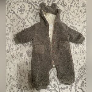 Unisex Zara Baby Faux Shearling Bodysuit with Hood 6-9 months